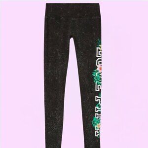 Victoria's Secret Pink Floral Tie Dye High Waist Leggings Black Tropical